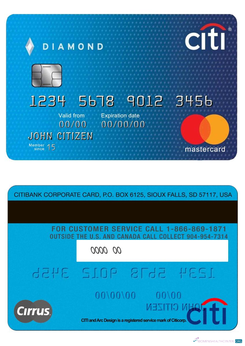 Download USA Citibank MasterCard Photoshop template